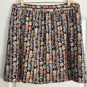 J Crew Mercantile pleated floral mini skirt
